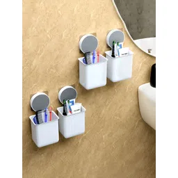 Aura White 4 Pieces Self-Adhesive Toothpaste Holder-picture-11