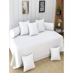 Aura White 8 Pieces Striped Diwan Set-picture-19