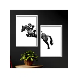 Aura White & Black 2 Piece Wood Floral and Botanical Wall Paintings-image-38