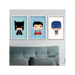 Aura White & Black 3 Piece Wood Floral and Botanical Wall Paintings-image-36