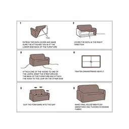 Aura White & Black Printed 2-Seater Non-Slip Sofa Cover image 5