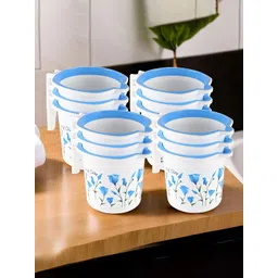 Aura White & Blue 12 Pieces Multi-Functional Mug Bath Accessories Set-picture-21