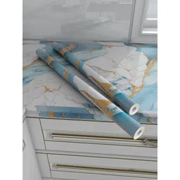 Aura White & Blue Marbel Printed Self Adhesive Wallpaper and Sticker 200CM x 60CM-image-13