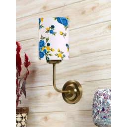 Aura White & Green Printed Traditional Cylinder Shaped Wall Lamp-picture-13