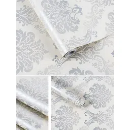 Aura White & Grey Printed Self Adhesive Wall Sticker-image-29