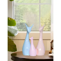 Aura White & Pink 3 Pieces Cat Combo Idol Showpieces-picture-10
