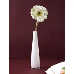 Aura White Cylindrical Shaped Glass Flower Vase-picture-18