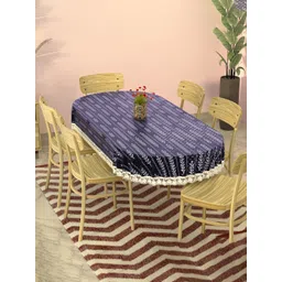 Aura White Floral Plastic 6-Seater Table Cover with Embroidered details-picture-11