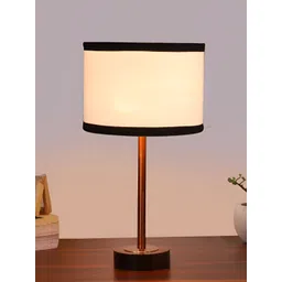 Aura White Metal Traditional Cylindrical Shaped Table Lamp-picture-15