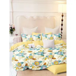 Aura White Printed Duvet Cover With 2 Pillow Covers-picture-13