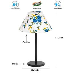 Aura White Printed Traditional Frusturical Shaped Table Lamp-image-24