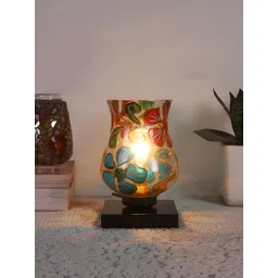 Aura White Printed Wood Traditional Abstract Shaped Table Lamp-image-41