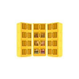 Aura Yellow & Black 12 Pieces Double Door Storage Box with Lid-picture-35