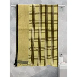 Aura Yellow & Black 2 Printed Cotton 210 GSM Bath Towel-image-44