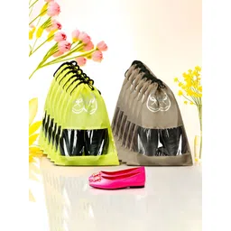 Aura Yellow & Brown 12Pieces Reusable Shoes Organisers-picture-20