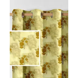 Aura Yellow & Brown 2 Pieces Window Curtains-picture-23