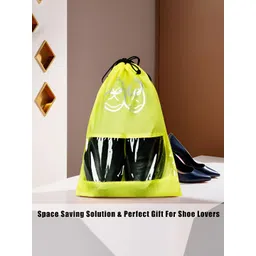 Aura Yellow & Brown 24 Pieces Printed Reusable Shoes Organisers image 3