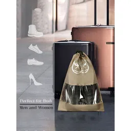 Aura Yellow & Brown 24 Pieces Printed Reusable Shoes Organisers image 2