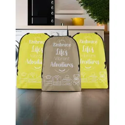 Aura Yellow & Brown 3 Pieces Printed Storage Bag Water Resistant Organisers-picture-14