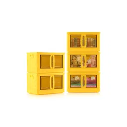 Aura Yellow & Transparent 5 Pieces Double Door Storage Box With Lid-picture-27