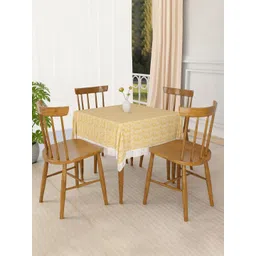 Aura Yellow & White Paisley Printed 4-Seater Table Cover-picture-28