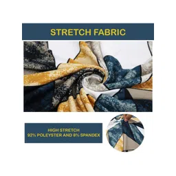 Aura Yellow & White Printed Polyester 1 Piece Sofa Cover With Arms-image-39