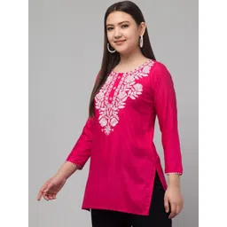 Aura Glam Embroidered Thread Work Thread Work Kurti image 3
