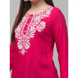 Aura Glam Embroidered Thread Work Thread Work Kurti image 2