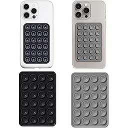 Aura Interiors Double-Sided Silicone Suction Pad | Anti-Slip Sticky Pad for Mobile Phones, Car Dashboard, Desk & Wall Mount – Reusable Gel Pad Holder (Pack of 2 – Black & Grey)-picture-10