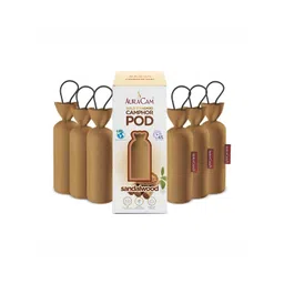 AuraCam 6Pcs Brown Gold Standard Camphor Pod Cone Sandalwood Air Fresheners-picture-36