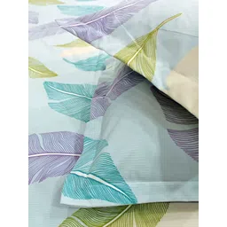 Aurave Blue & Purple Floral 210 TC Microfiber King Bedsheet With 2 Pillow Covers-picture-22