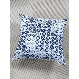 Aurave Blue & White 2 Pieces Geometric Square Cushion Covers image 3