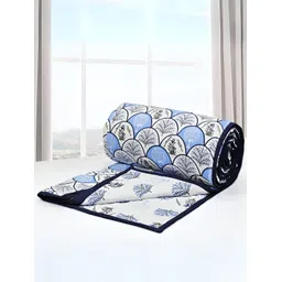Aurave Blue & White Floral AC Room 150 GSM Double Bed Dohar-picture-23