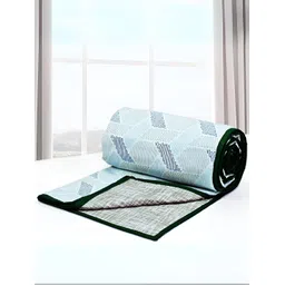 Aurave riva Blue & White Geometric AC Room Cotton 150 GSM Double Bed Dohar-picture-24