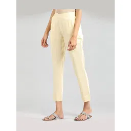 Aurelia Beige Cotton Regular Fit Trousers image 3