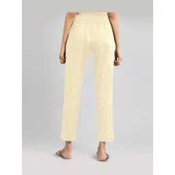 Aurelia Beige Cotton Regular Fit Trousers image 2