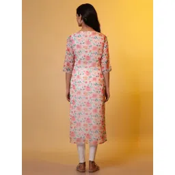Aurelia Beige Printed Straight Kurta image 2
