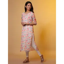 Aurelia Beige Printed Straight Kurta image 3