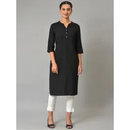 Aurelia Black Cotton Straight Kurta-picture-46