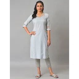 Aurelia Blue Cotton Printed Straight Kurta-picture-43