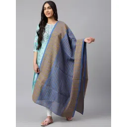 Aurelia Blue Cotton Woven Pattern Dupatta-picture-39