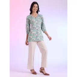 Aurelia Blue Floral Kurti-picture-12