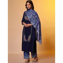 Aurelia Blue Printed Dupatta-picture-21