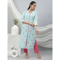 Aurelia Blue Printed Straight Kurta image 3