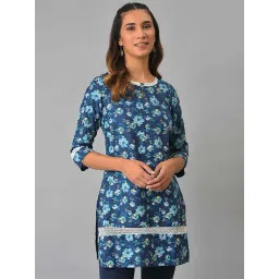 Aurelia Blue Printed Straight Kurti-picture-45