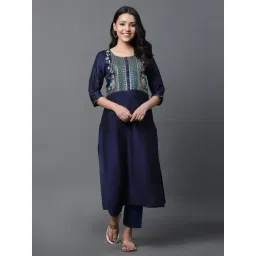 Aurelia Blue Regular Fit Solid Kurta-picture-16