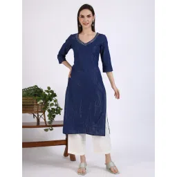 Aurelia Blue Striped Kurta-picture-37