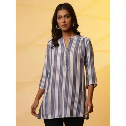 Aurelia Blue Striped Straight Kurti-picture-31