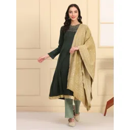 Aurelia Gold Regular Fit Self Pattern Shawl-picture-38