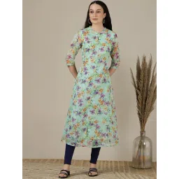 Aurelia Green Printed A Line Kurta-picture-30